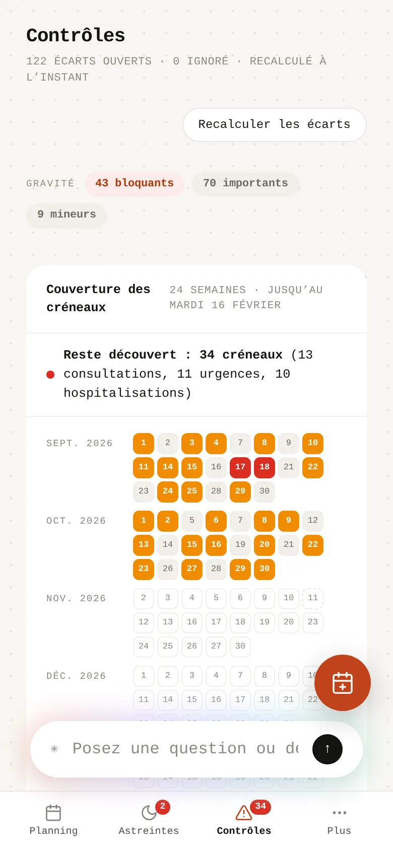 Contrôles sur mobile